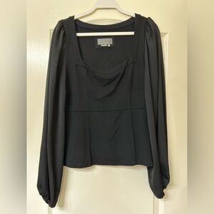 Anthropologie Black Long Sleeve Blouse